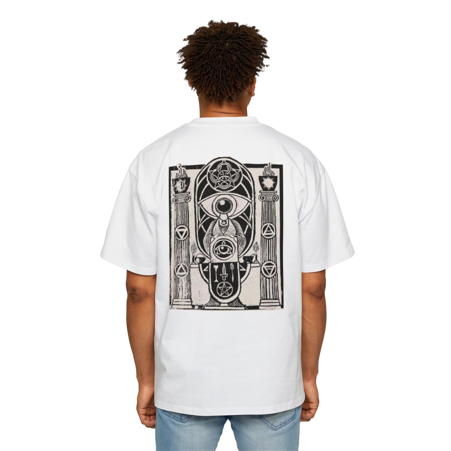 Mystical Graphic Oversized Tee for Men - Spiritual Design